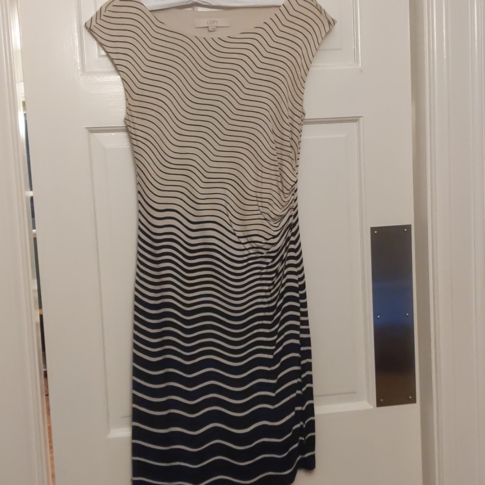 Loft navy and white dress